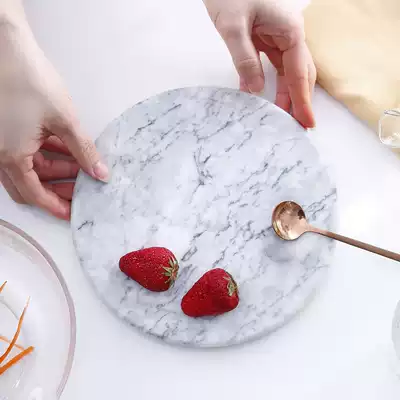 Nordic natural marble round tray Cushion plate Jewelry display plate Storage plate Fruit cutting board plate