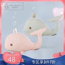 Manon Belle fabric whale doll Baby soothing doll Can be imported soothing toy sleep cute hand doll