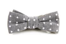 Europe America Britain Japan and South Korea shirt suit retro hand cotton handmade bow tie white dot wave dot gray green