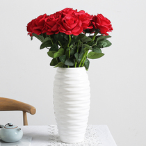 Simulation rose bouquet set plastic flower fake flower single living room decoration flower silk flower table ornaments floral art