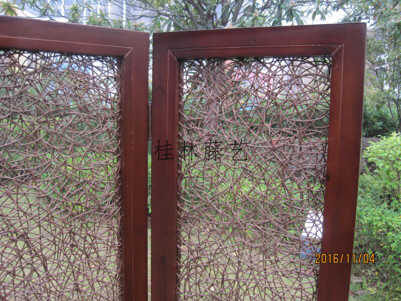 ширма 藤木屏风隔断藤艺屏风 藤编屏风 藤编家具藤折屏 Guilin Rattan