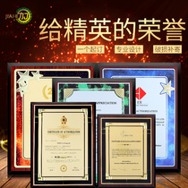 Wooden pallet wooden medal custom gold foil metal authorization brand custom honor certificate plaque hanging wall display stand spot