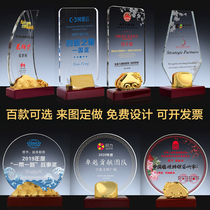 Crystal trophy custom-made acrylic trophy license plate made sailing round metal personality creative spot