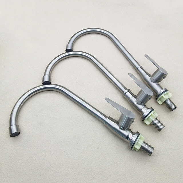 304 Stainless Steel Kitchen Faucet for Home Use, Sink Faucet for Washing Vegetables, Hot and Cold Water Sink, Single Cold Water Valve Faucet