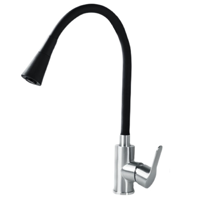 304 Stainless Steel Hot and Cold Black Swivel Faucet Kitchen Sink Bathroom Dual-Mode Water Outlet Faucet