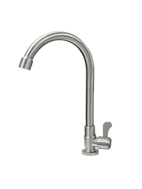 304 Stainless Steel Faucet for Kitchen Sink, Dishwashing Basin, Rotating, Thickened, Brushed, Single-Hole, Single Cold Water Faucet