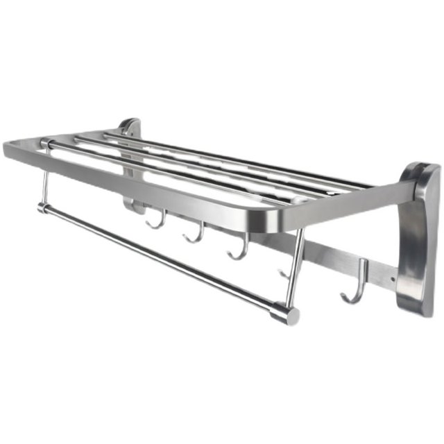 304 Stainless Steel Bathroom Folding Towel Rack, Drilled Bathroom Storage Rack, Toilet Washroom Towel Rack