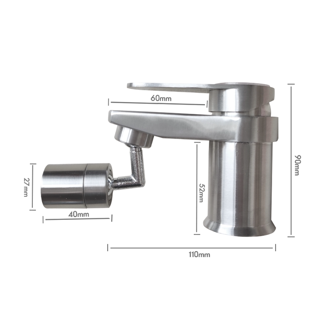Sus304 Stainless Steel Countertop Basin Mini Hot and Cold Low-Profile Swivel Washbasin Faucet Hot and Cold Handwashing Basin