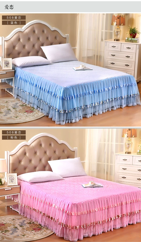 Jingning giường đêm váy công chúa ren một mảnh 1,8 m 1,5 m giường lanh bedspread Fitted Simmons nệm bảo vệ - Váy Petti