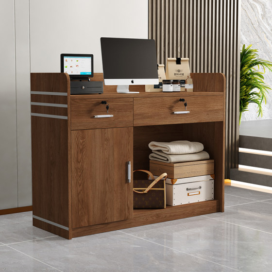 收银台柜台简约现代小型服装店便利店母婴店店铺吧台桌前台接待台