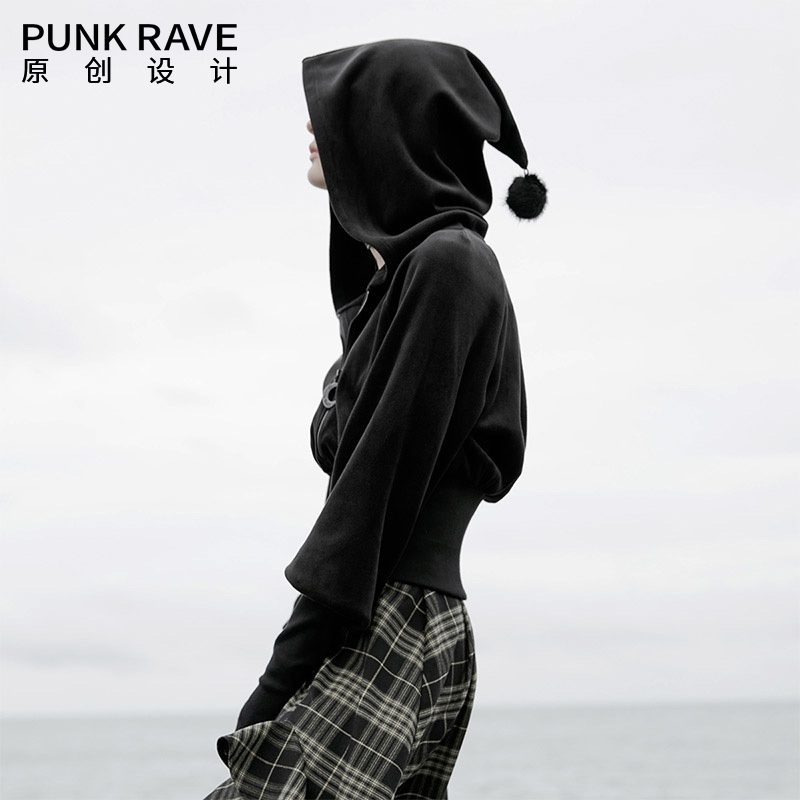 Waist-Cinching Witch Hat Sweatshirt, Velvet Top, Short Jacket, Stylish Women's Clothing, New Hot Girl Waist-Cinching Cardigan, Plush and Warm
