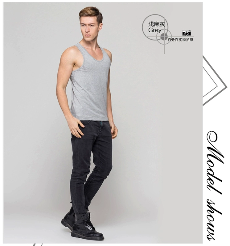 Áo vest nam Hua Mod mùa hè đáy quần co giãn thể thao Áo thun cotton thấm mồ hôi 1120