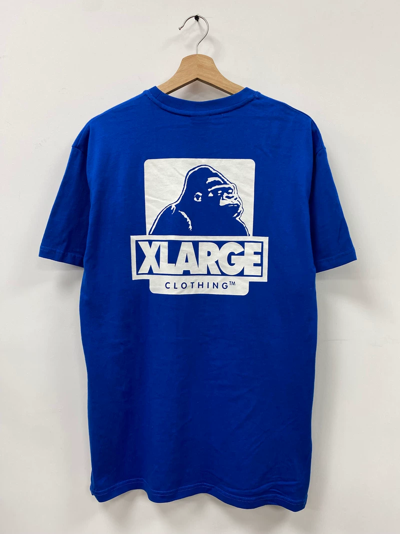 AU X-LARGE 91 текст футболка классическая макака летнее короткие рукава улица стиль