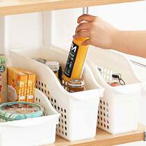 Hollow-out cabinet storage box basket belt wide finishing box refrigerator food box kitchen seasonings bottle sundries storage box