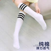 Childrens Day Kindergarten School Uniform Socks Student Graduation Photo in long tube knee socks black and white stripes three bars