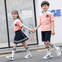 Kindergarten uniform childrens school uniform set British style primary school class uniform short sleeve college style graduation clothing summer
