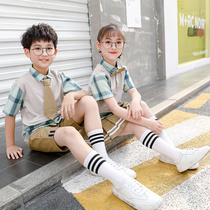 2021 childrens clothing summer new boys and girls set primary school uniform school style school style short sleeve kindergarten Garden clothing
