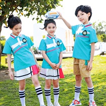 Primary school uniforms summer suits childrens short-sleeved class uniforms cotton sportswear college style kindergarten Garden uniforms