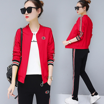 2021 Spring and Autumn New Fashion suit womens leisure sportswear kindergarten teacher kindergarten teacher kindergarten teacher three sets