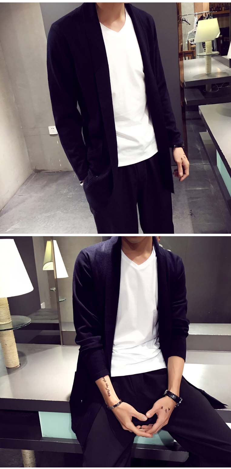 Mùa thu mới thanh niên áo len áo len nam áo len Hàn Quốc V-cổ rắn màu áo len áo len thủy triều quần áo nam blazer nam
