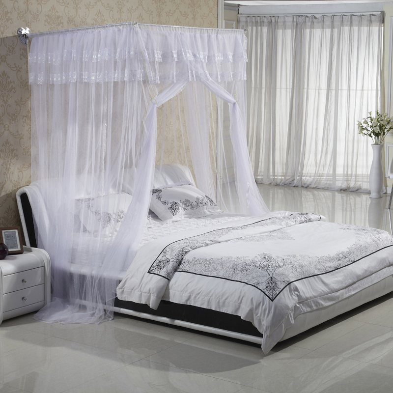 Treo tường ứng dụng lưới không gỉ mã hóa voan đầu 1,5 1.8m dày khung nén được cài đặt một cách an toàn - Lưới chống muỗi màn ngủ tự bung