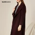 NỀN TẢNG Phụ nữ Enling bóng dáng thẳng của ve áo lỏng lẻo giữa hai chiều dài áo khoác len cashmere - Trung bình và dài Coat