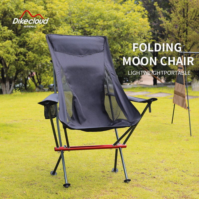 Outdoor Folding Chair Portable Backrest Stool Wild Beach Plus High Moon Chair Ultralight Camping All Aluminum Alloy