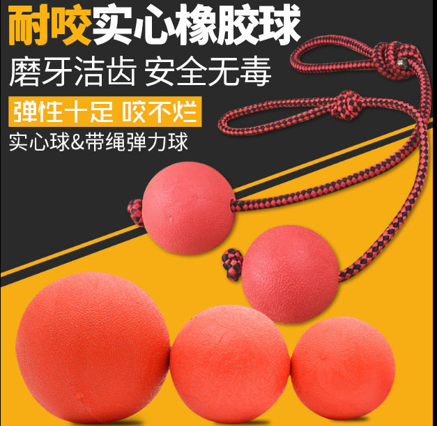 Dog toy ball grinding teeth resistant solid rubber ball training bite resistant ball Teddy Samoyed golden retriever pet toy ball