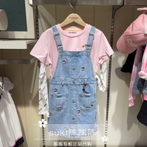 EK Clotheson Childrens Clothing Special Cabinet 2022 Xia Girl Denim Skirt Harness Skirt EKWJC2321A WJC2321A