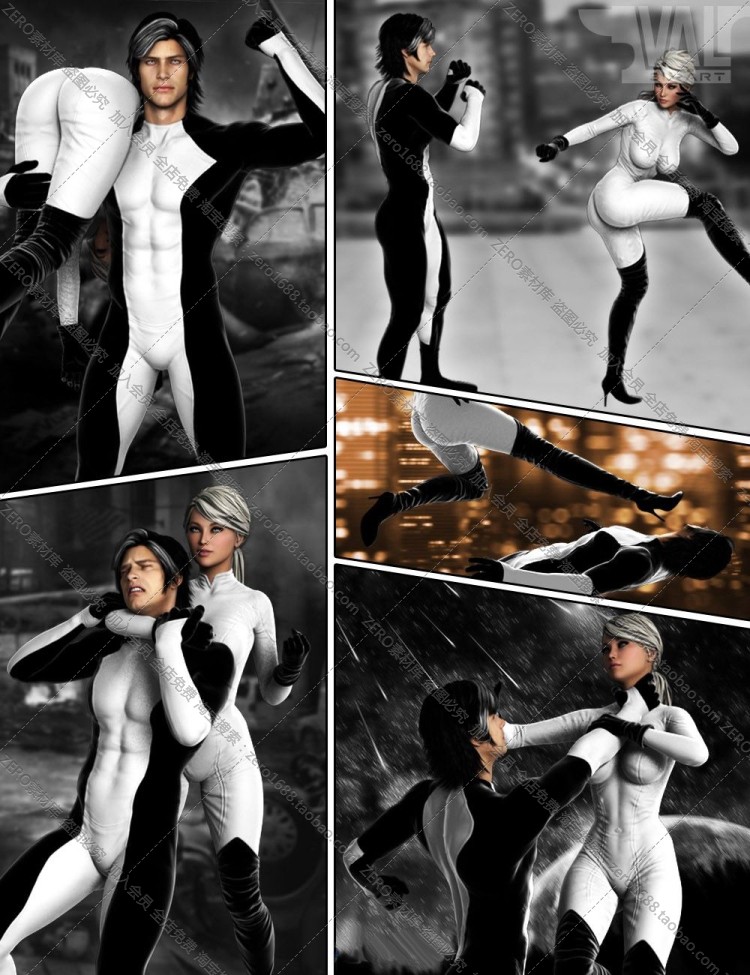 图片[7]-J3491-武术招式动态动作姿势3D模型DAZ Studio IM包 G2男女 G3女-cg男孩