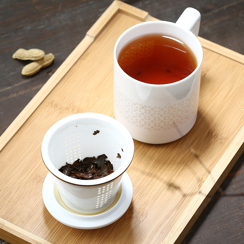 Jingdezhen separation and exquisite ceramic tea cup tea cups with cover filter cup tea home office cup gift