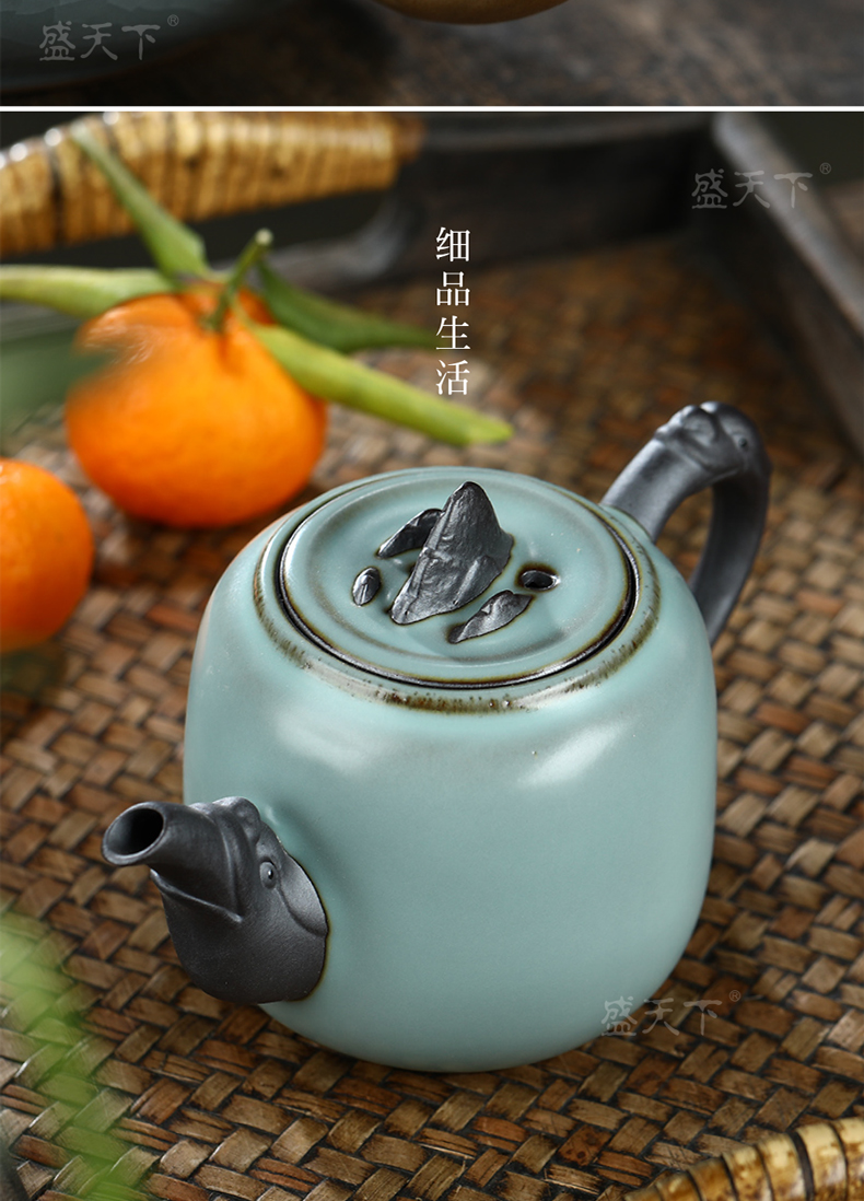 Open the slice your up kung fu tea set ceramic teapot small teapot Chinese style household single pot of belt filter gift box