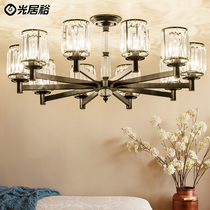  Crystal chandelier Living room lamp Nordic light luxury crystal chandelier Bedroom lamp Modern minimalist dining room lamp American chandelier