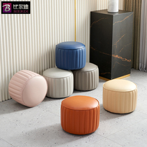 Short Stool Home Mound Living Room Tea Table Small Stool Creative Round Stool Adult Sitting Stool footrest stool Stool Leather pier stool