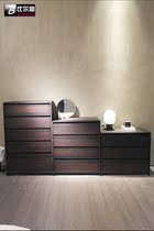 Passer-style modern containing lockers Smoked color minimalist minimalist bedroom solid wood Three-45 bucket closet Living room Hyun Guanguan