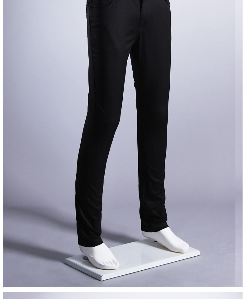 JEDOSS / Judith 2019 Summer Thin Men Đen Slim feet Micro-thun Foundation Quần dài - Crop Jeans quần kaki nam ống đứng