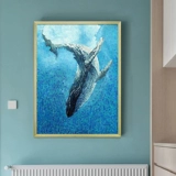 Мозаика ручной работы фона стена Абстрактная кита Голубое море Большой размер