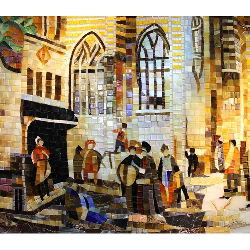 Стеклянный диван, мозаика на стену, делается под заказ