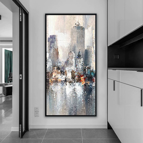 玛雅拼图 Современное городское крыльцо Большое расстояние коридора Фоновое фоновое рисование стен индустрия Вертикальная версия Вертикальная версия инкрустация висящей живописи