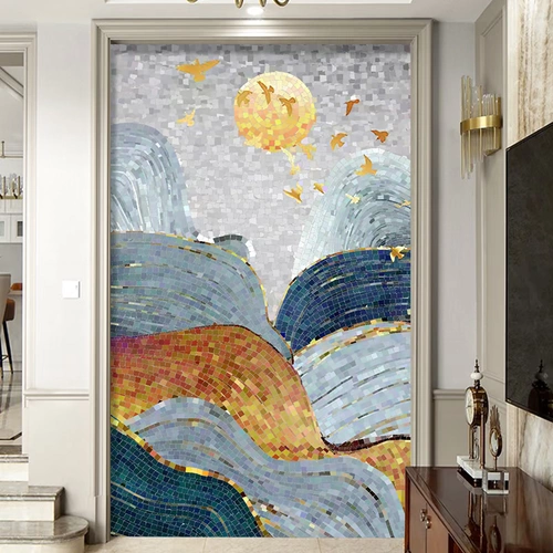 Физическая мозаичная плитка инкрустирована абстрактная ландшафтная декоративная живопись картины настенные живописи в роспись фэн -шуй
