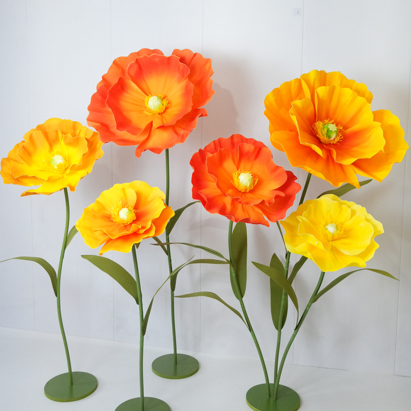 Poppy Large Paper Flower Decorative Flower Window Display Shopping Mall Decoration Floral Event Layout Giant Simulated Paper Flower
