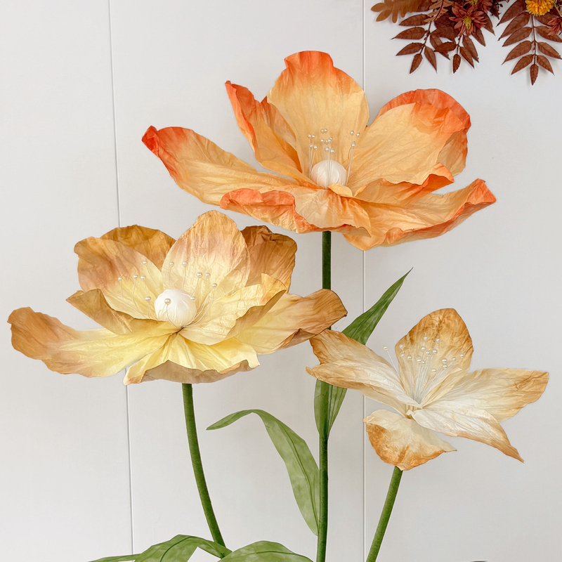 Large Autumn Hand-Rolled Paper Flowers, Giant Coffee-Colored Artificial Poppies, Landscaping Wedding Props, Window Decorations Large Autumn Hand-Rolled Paper Flowers, Giant Coffee-Colored Artificial Poppies, Landscaping Wedding Props, Window Decorations