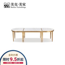 Meike Meijia Senna Light Luxury American stainless steel coffee table Small apartment living room coffee table