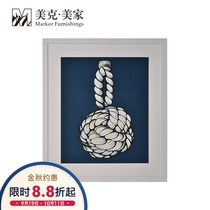 Meike Meijia American solid wood decorative painting Blue Knot decorative painting wall accessories