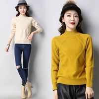 Mùa thu và mùa đông phiên bản Hàn Quốc của áo len len dài tay áo len nữ mới lỏng ngắn áo len cashmere dày áo len cổ lọ form rộng