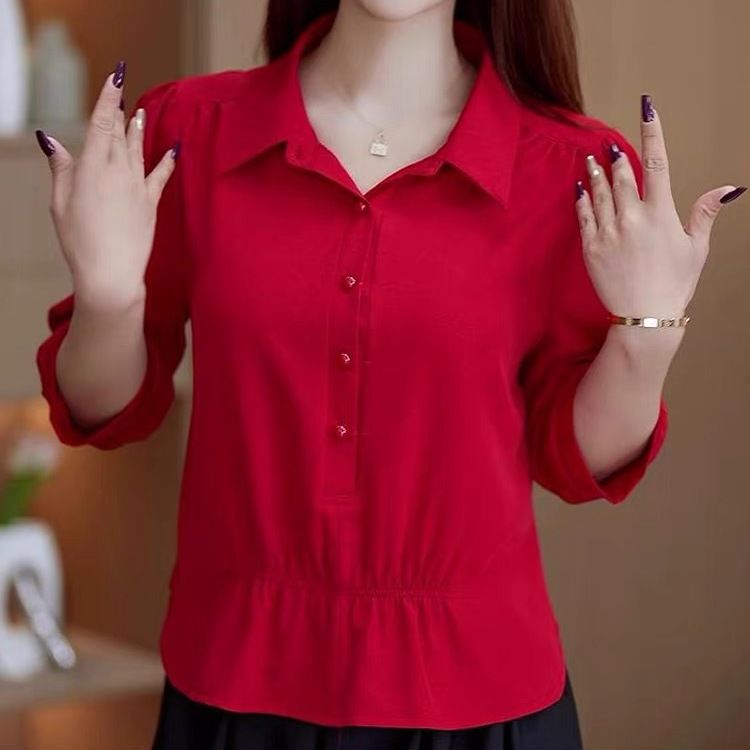 2025 New Summer Fashion Versatile Mid-Sleeve Shirt for Women, High-End Design Shirt, Slim Shirt for Women 2025 New Summer Fashion Versatile Mid-Sleeve Shirt for Women, High-End Design Shirt, Slim Shirt for Women