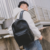 Hong Kongs new mens backpack Leisure genuine leather street double shoulder bag student bag computer bag Han version Chauchbag