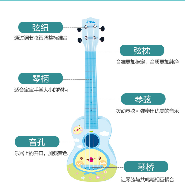 Polaroid ukulele đồ chơi guitar cho trẻ em mới bắt đầu có thể chơi violin nhạc cụ món quà sinh nhật cho bé đồ chơi đàn organ cho bé đàn piano nhựa cho bé