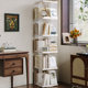 Rotating Bookshelf Storage Rack Floor-Standing Multi-Layer Acrylic Simple Children's Book Picture Book Rack Corner Display Cabinet Bookcase