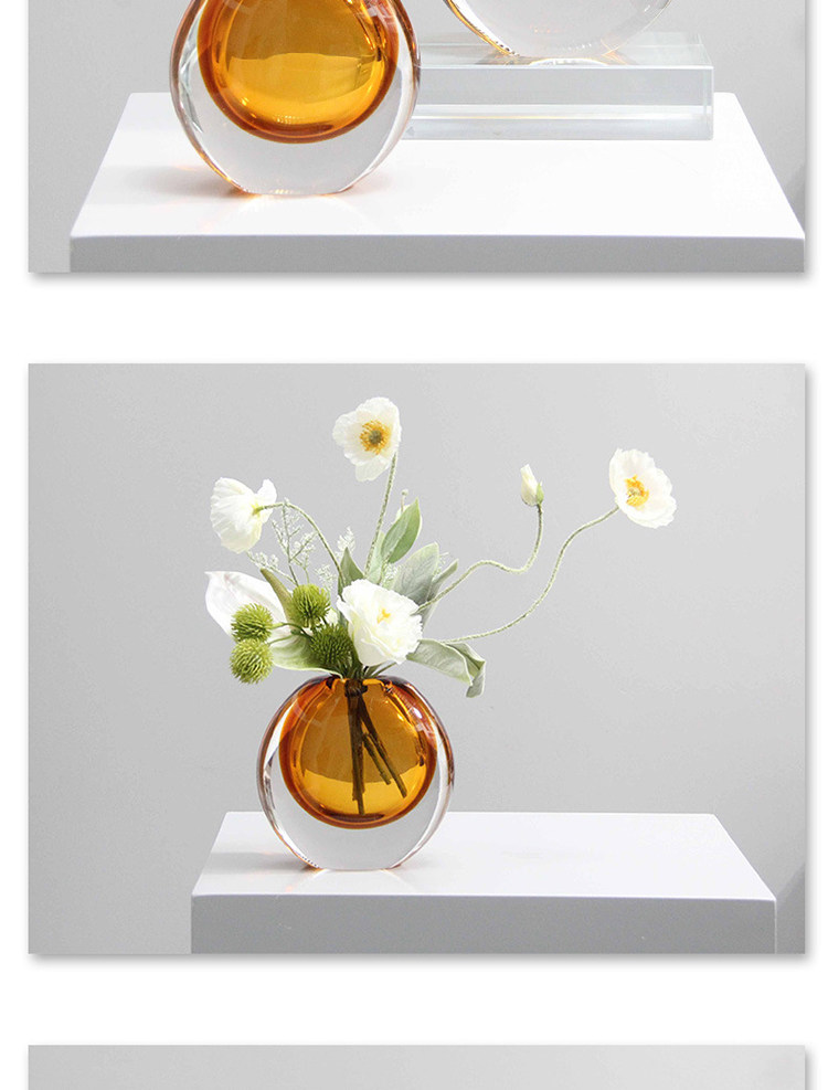 Минималистский и роскошный high-end дух красивый толстая качество воды кристалл стекло ваза искусство стекло цветок гостиная рабочий стол декоративный украшение    